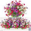 Bebochoi 6 Mazzi di Fiori Artificiali per Esterni, Resistente ai Raggi UV, Fiori Finti da Esterno, 6 Fasci di 3 Colori, per Casa, Giardino, Balcone, Sospensione di Fioriere, Decorazione per Tavolo