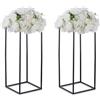 Inweder Fiori in Nero Centrotavola Matrimonio Tavoli - 2 Pezzi Vasi a Colonna con Pannello in Metallo Inweder Vaso da Pavimento Alto 60cm Espositore per Fiori Geometrici Halloween Festa Decorazioni Casa