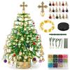 Generic DIY Beaded Christmas Tree Kit,3D Crystal Holiday Craft Set for Adults，#C | Colorful Beads & Ornaments & Angel Topper & Warm Light,3D Sparkling Christmas Tree,Christmas & Halloween Theme Gift for Adult