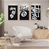 AQCQDQ Set di 3 poster in stile moderno in bianco e nero, con pallina da biliardo astratta n. 8, decorazione su tela, per soggiorno, camera da letto, senza cornice (21 x 30 cm)