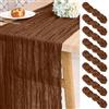 Pesonlook Confezione da 8 runner da tavola in garza marrone, 3 m, semitrasparente, rustico, bohémien, per matrimoni, addio al nubilato, feste, banchetti (54 x 305 cm)