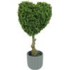 VKZ Albero Artificiale a Forma di Cuore da Interno con Vaso Moderno, Pianta Finta Sempreverde Realistica con Tronco Naturale, Decorazione Romantica per Casa, Ufficio, Ingresso