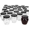 MamboCat Set di 75 vasetti per marmellata da 212 ml, coperchio nero, Twist-Off TO 63 I, frutta, antipasti, confetture, gelatina & Co