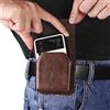 ZORSOME Custodia in pelle con clip da cintura per Samsung Galaxy Z Flip 5/4/3 5G/Motorola RAZR 40, custodia per cellulare con chiusura magnetica, borsa da cintura con clip in metallo (caffè)