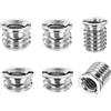 PATIKIL 6Pcs Adattatori Riduttori Filettatura Femmina 1/4 Viti Argento | A Maschio 3/8, Per Montaggio Treppiede, Acciaio Al Carbonio, Per Treppiede Monopiede Fotocamera