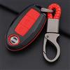 ontto Guscio Cover Protettiva per Chiave Telecomando Nissan Qashqai Pulsar March 370Z Micra Juke Note Tiida Leaf in Plastik Custodia Protettivo Coprichiave Portachiavi con 3 Tasti-Nero Rosso