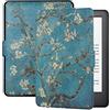 NAWVNMI Custodia per KindleCustodia Stampata Compatibile con L'E-Reader Kindle Voyage di Amazon, Custodia Protettiva Rigida per Voyage 2014 Rilasciata, Modello No.Nm460Gz, Fiore di Albicoc