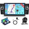 Hodozzy 2GB 64GB Android Autoradio per FIAT Punto 2005-2009/Fiat Linea 2007-2011 Radio Carplay Android Auto Wireless, Stereo 2 Din 7 Pollici Touchscreen GPS WiFi Bluetooth FM/RDS Canbus Retromarcia
