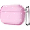 Svanove Custodia per AirPods Pro 2 trasparente con glitter, scintillante e carina custodia per AirPods Pro di prima seconda generazione con portachiavi, guscio rigido Y2k estetico luminoso lucido per