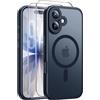 Qasyfanc Magnetica Cover per iPhone 17, Nero | Compatibile con MagSafe,con 2 Pezzi Vetro Temperato Pellicola, Cover Clear Slim Fit Antiurto Militare Antigiallo