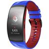 NotoCity Compatibile con Cinturino Gear Fit 2 / Gear Fit 2 PRO Sostitutivo in Silicone Cinghia (S, Blu Reale+Rosso)