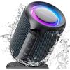 Deeyaple Altoparlante Bluetooth piccolo portatile Music Box 5.3 IPX7 impermeabile senza fili stereo accoppiamento vivavoce luce RGB per esterni campeggio giardino festa viaggio (Blu nero)