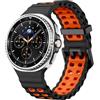 SUNDAREE Cinturino Compatibile con Samsung Galaxy Watch 9/8 Classic 46MM 44MM 40MM LTE,Bicolor Uomo Donna Soffici Silicone Orologio Cinturini Bracciale para SM-L500/SM-L350/SM-L340/L330,Nero+Arancia