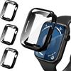 iVoler 3 Pezzi Clear Cover con Pellicola Protettiva per Apple Watch 44mm SE (2025/2022 / 2020) Series 6 5 4, Copertura Completa Custodia Anti-Graffio Ultra Sottile Morbida TPU Case, Nero