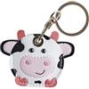 Dingfeiyu Pelle Cover Compreso Portachiavi per Apple Airtag, GPS Localizzatore Custodia per Bambini, Anziani, Animali Domestici, Zaino, Bicicletta, Valigia (mucca bianca)