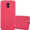 Cadorabo Custodia per Samsung J6 2018 Eu / J600 in CANDY ROSSO - Morbida Cover Protettiva Sottile di Silicone TPU con Bordo Protezione - Ultra Slim Case Antiurto Gel Back Bumper Guscio