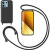 GoodcAcy Cover con Collana per Redmi Note 13 Pro 5G,Custodia Silicone Liquido con cordini,Custodie con Regolabile Collana Antiurto AntiGraffio Case con Laccio Tracolla per Xiaomi Poco X6 5G,Nero