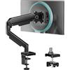 AX WABER Braccio Monitor per Monitor 17-32 con Base e Morsetto,Regolazione 360°e Inclinazione +90°/-45°, Carico 4.4-22 lb AX09DB01