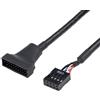 WLGQ Cavo adattatore USB 2.0 9 Pin a USB 3.0 19/20 Pin - Convertitore interno per porta frontale USB 3.0 tipo A femmina, nero (0,1 m)