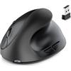 Yindhgdr Mouse Ottico Ergonomico Verticale USB 2.4G Wireless + Bluetooth Ricaricabile A Doppia modalità per Computer Notebook Nero