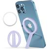 VAWcornic Anello Cellulare Magnetico, Anello Supporto per MagSafe - 360 ° Rotazione, con Anello in Metallo, Anello Staccabile per iPhone 14 Pro Max Plus, 12/13 Pro Max, Telefono Android - Viola