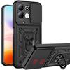 ESHUYI Cover per Xiaomi Redmi 17 (4G/5G) con Fotocamera Scorrevole | Protezione antiurto militare, supporto ad anello, compatibile con supporti magnetici per auto, Nero