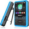 SWOFY Lettore MP3 Bluetooth 5.0 con clip sportiva, mini lettore musicale portatile da 32 GB, con cuffie, radio FM, contapassi, registrazione vocale, supporta scheda SD fino a 128 GB (blu)