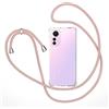 LUMBO Cover Collana per Cellulare Compatibile con Xiaomi 12 Lite, Custodia Trasparente Silicone con Cordino Necklace Case Antiurto Protettivo Cover Custodia da Collo Custodia con Cordino, Rosa