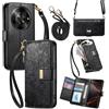 LIAOCY A Tracolla Custodia Per ZTE Blade A75 5G, Cover Con Portafoglio Porta Carte E Scocca Interna In TPU, Antiurto E Antigraffio Con Supporto, Black.