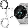Giaogor Custodia protettiva compatibile con Garmin Forerunner 55 Ultra Sottile TPU Cover per Garmin Forerunner 55 Smartwatch, nero + trasparente + argento,