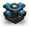 U'King Faro a Testa Mobile da 90W, Quattro Bracci Rotanti, RGBW 4IN1 LED, Effetto Luminoso da Palco LS, DMX512, per Feste, Bar, DJ, Discoteca