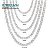 KNOBSPIN Collana da tennis Moissanite certificata GRA 2/3/4/5/6.5mm Collane da tennis con diamanti in argento sterling massiccio 925 per donna uomo