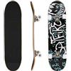 NONE Rotolo da skateboard completo universale per adulti in legno d'acero e ruote in PU con motivo a lettere