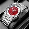 MEGIR Orologio da Polso Minimalista da Uomo al Quarzo con Cinturino in Acciaio Inossidabile, Indicatori Orari con Caratteri Cinesi, Design alla Moda, Impermeabile