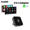 XUDA Nuovo Adattatore CarPlay 2in1 da Cablato a Wireless, Dongle Android Auto, Accessorio Auto di Alta Qualità, Smart Box WiFi 5GHz Type-C/USB