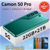 K-Touch Camon 50 Pro Telefoni Cellulari Android 15 Smartphone 7.3 HD 22GB 2TB 8000mAh Sblocco Facciale 5G Dual SIM Fotocamera 16+48MP Cellulari per Uomini e Donne