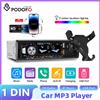 podofo Autoradio Podofo 1din con Bluetooth, Stereo, Lettore MP3, Ricevitore FM, Supporto per Ricarica Telefono, AUX/USB/Scheda TF con Supporto per Telefono