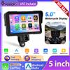 Podofo 5" Lettore Smart per Moto con CarPlay Wireless, Android Auto, Monitor per Moto, Navigatore GPS, Impermeabile IP68, Monitor di Pressione, Display per Moto