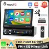 Podofo Carplay Android Car MP5 Player 7'' 1Din Schermo Retrattile Automatico Touch Screen Lettore Multimediale BT FM Stereo per Auto