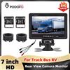 podofo Monitor per Retromarcia Auto Podofo 7'' TFT LCD, Telecamera di Retromarcia Impermeabile con Visione Notturna IR 12V-24V per Camion, Autobus, Furgoni
