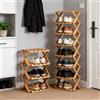 NONE Scarpiera Pieghevole a 4/8 Livelli, Organizzatore per Scarpe in Bambù per Ingresso, Armadio e Corridoio, Nessun Montaggio Necessario, Struttura a X, Ripiani Più Larghi Antiscivolo, Design Salvaspazio