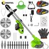 CONENTOOL Tagliaerba Elettrico a Batteria 21V 1500W 15000RPM Pieghevole Telescopico con 5 Accessori di Taglio per Erba, Erbacce, Bordi del Prato, Giardino, Cortile e Piccoli Rami