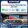AUTOTOP Schermo Touch Screen da 10,25 Pollici con CarPlay Wireless e Android Auto per BMW Serie 5 F10 F11 Sistema CIC NBT 2011-2017, GPS, Bluetooth, Lettore Multimediale