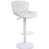 Ralex-chair Set di Sgabelli da Bar 1/2/3/4 Pezzi, Sgabelli Alti in Pelle PU con Schienale, Sedie da Bar Girevoli Regolabili in Altezza, Sgabelli Moderni Senza Braccioli per Isola Cucina, Bianco