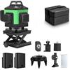 Seeiswork Livella Laser a Raggio Verde 3D/4D a 8/12/16 Linee con Autolivellamento e Batteria al Litio Ricaricabile per Design d'Interni e Costruzioni