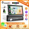 Podofo Autoradio Wireless 7'' con Carplay e Android Auto per Sistemi Intelligenti Universali per Auto, Navigazione GPS, BT, FM/RDS, Autoradio 1din Plug&Play, Unità Principale con SWC, Stereo