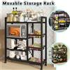 Vacclo Scaffale Mobile a 4 Ripiani Regolabile e Resistente con 3 Cestelli in Filo Metallico, Adatto per Garage, Dispensa, Bagno