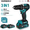 Yofidra Trapano avvitatore elettrico a batteria YOFIDRA 13MM 35+3 con coppia elevata, senza spazzole, compatibile con batterie Makita 18-21V.