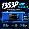 Batteria al Litio Ricaricabile 13S3P 48V 100000mAh ad Alta Capacità con BMS Intelligente + Caricabatterie 54.6V, Adatta per Motori di Bici Elettriche da Montagna 500W-2000W