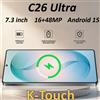 K-Touch C26 Ultra Telefoni Cellulari 5G Dual SIM Dual Standby Smartphone 7.3 Pollici Android 15 Cellulare 16+48MP 22GB+2TB 7800mAh Sblocco Facciale WIFI GPS Cellulari per Uomini e Donne Regalo